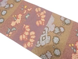 川島織物製　蔦の葉模様織り出し　袋帯